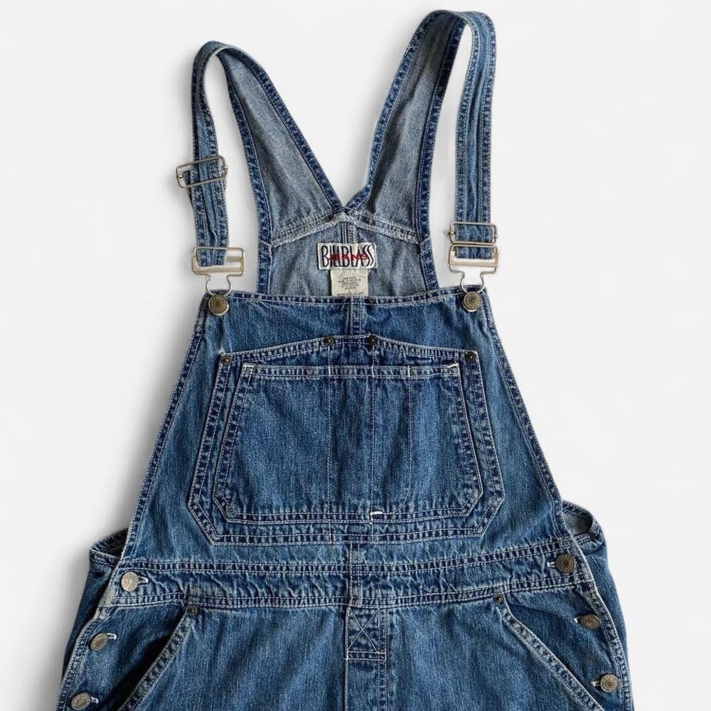 SOLDVintage 90s blue denim overall shortsSOLD - Picture 4 of 8